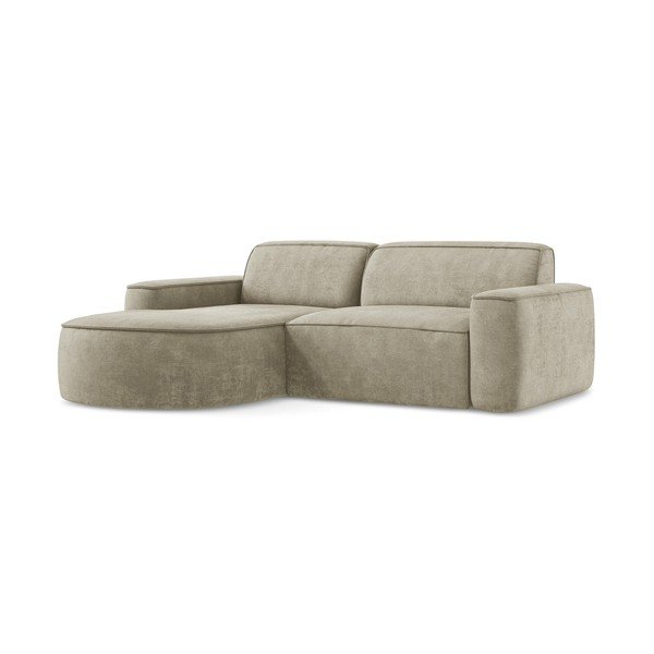 Smėlio spalvos iš šenilinio audinio kampinė sofa (su kairiuoju kampu/su gultu) Omao – Makamii-image-3
