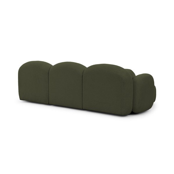 Žalios spalvos kampinė sofa iš boucle (su kairiuoju kampu/su gultu) Orbit – Ropez-image-3