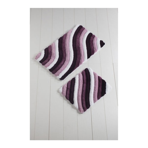 2 violetinių vonios kilimėlių rinkinys Colorful