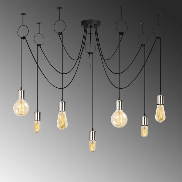 Juodas pakabinamas šviestuvas su 7 lemputėmis Opviq lights Sirin-image-1
