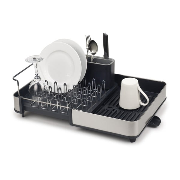 Reguliuojamas tamsiai pilkos spalvos iš nerūdijančio plieno kiaurasamtis 36x32 cm Extend Steel – Joseph Joseph-image-4