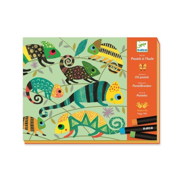 Dailės rinkinys su aliejinėmis pastelėmis Djeco Atelier Jungle-image-4