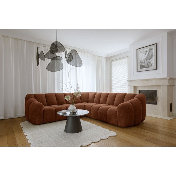 Terakotos spalvos kampinė sofa Shell – Miuform-image-4