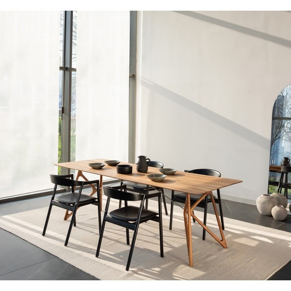 Valgomojo kėdė iš ąžuolo masyvo su pilka sėdyne Gazzda Muna-image-2