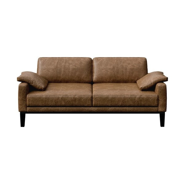 Rudos spalvos odinė sofa MESONICA Musso, 173 cm