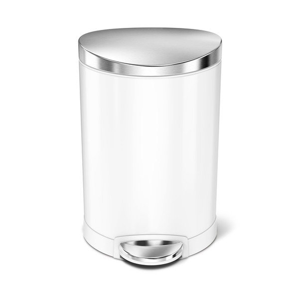 Iš plieno šiukšliadėžė baltos spalvos su pedalu 6 l – simplehuman-image-4