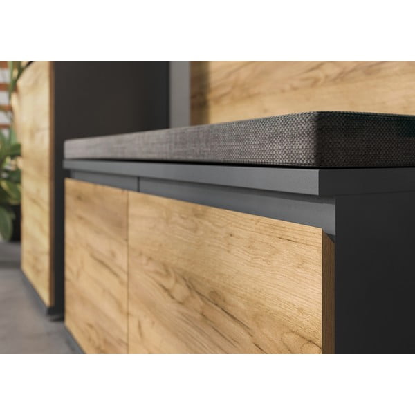 Ąžuolo dekoro batų spinta su suoleliu Lissabon - Germania-image-1