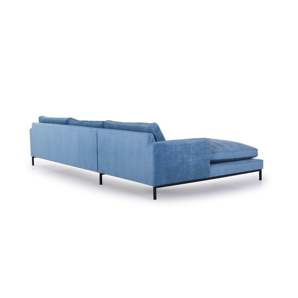 Šviesios mėlynos spalvos sofa Scandic Leken, dešinysis kampas-image-2