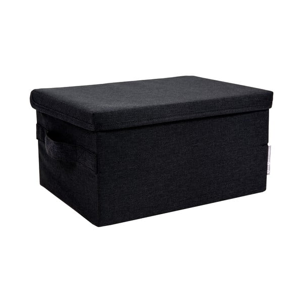 Iš tekstilės daiktadėžė juodos spalvos su dangčiu 35x19x26 cm Soft Storage – Bigso Box of Sweden