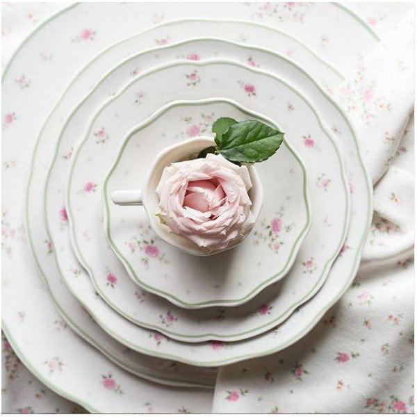 18 dalių porcelianinių lėkščių rinkinys Brandani Nonna Rosa-image-1