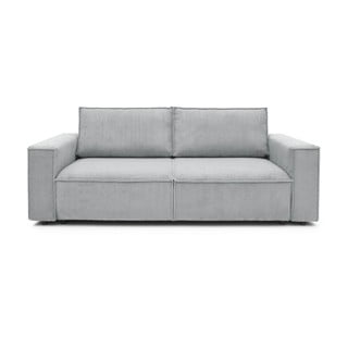 Šviesiai pilka velvetinė sofa-lova Bobochic Paris Nihad, 245 cm