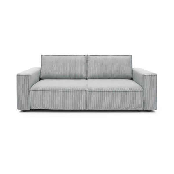 Sulankstoma sofa šviesiai pilkos spalvos iš kordinio velveto 245 cm Nihad – Bobochic Paris