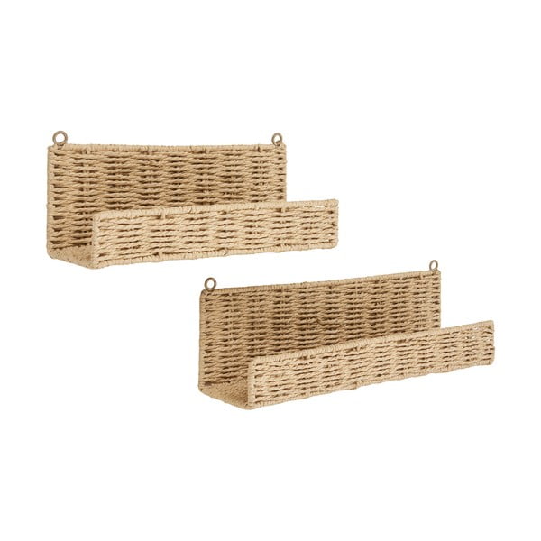 Natūralios spalvos sieninės lentynos 2 vnt. 10 cm Treviso – House Nordic-image-3