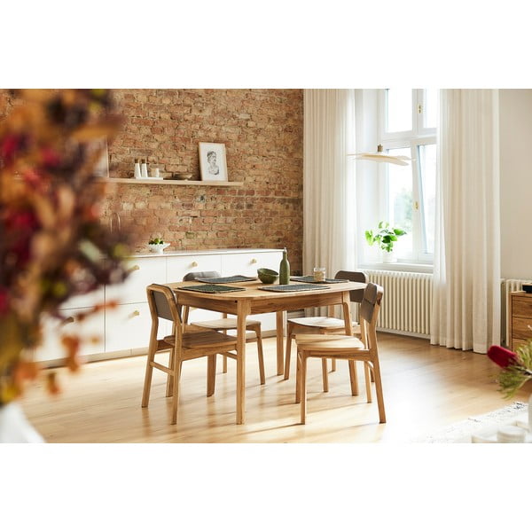 Valgomojo stalas iš ąžuolo masyvo natūralios spalvos 90x120 cm Twig – The Beds-image-4