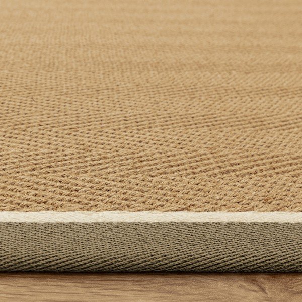Apverčiamas/rankų darbo khaki spalvos/natūralios spalvos iš džiuto kilimas 240x340 cm Bordo Herringbone Khaki – Asiatic Carpets-image-2