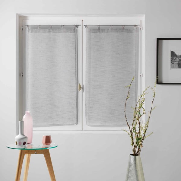Permatomos užuolaidos šviesiai pilkos spalvos 2 vnt. 60x90 cm Milza – douceur d'intérieur-image-2