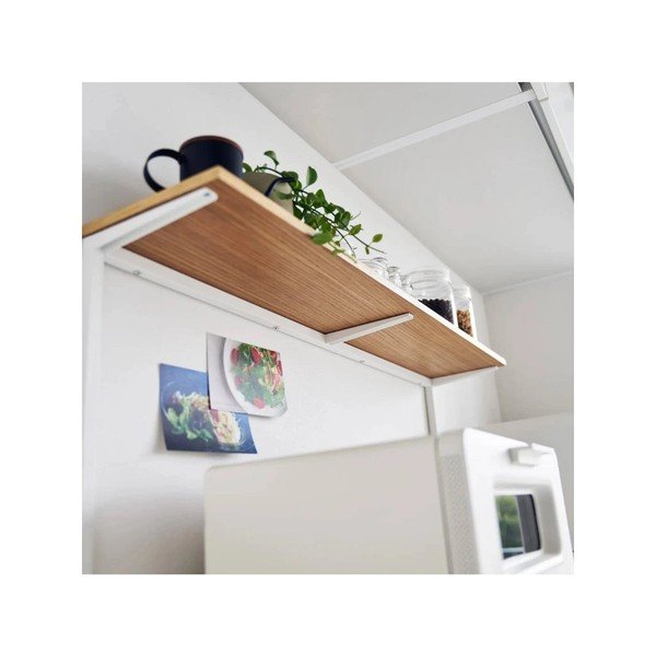 Baltos spalvos/natūralios spalvos iš medienos papildoma virtuvės lentyna 90x18 cm Tower – YAMAZAKI-image-3