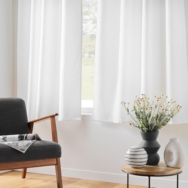 Baltos spalvos iš mikropluošto termo užuolaida 135x180 cm Micropolar – douceur d'intérieur-image-1
