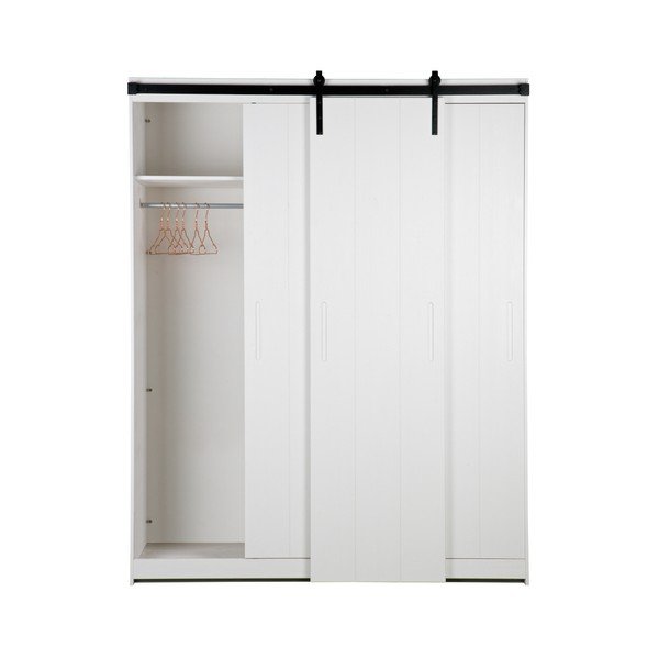 Baltos spalvos spintelės su stumdomomis durimis WOOOD Luuk-image-4