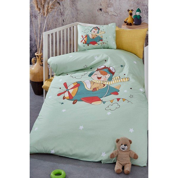 Iš medvilnės vaikiška patalynė vaikiškai lovai su paklode/4 dalių 100x150 cm Pilot – Mila Home