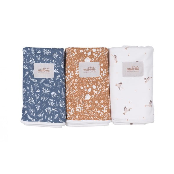 Tamsiai mėlyna ekologiškos medvilnės antklodė kūdikiams 110x140 cm Organic - Malomi Kids-image-1