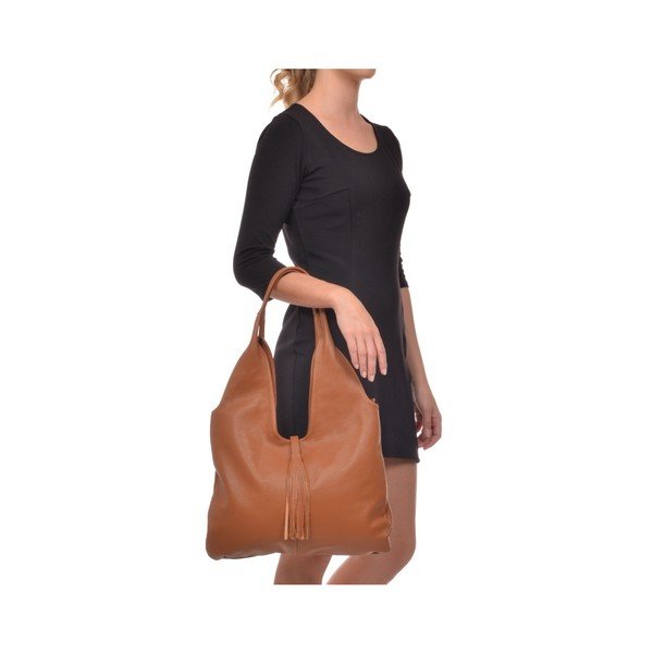 Konjako rudos spalvos odinė rankinė Roberta M Paredo Cognac-image-4