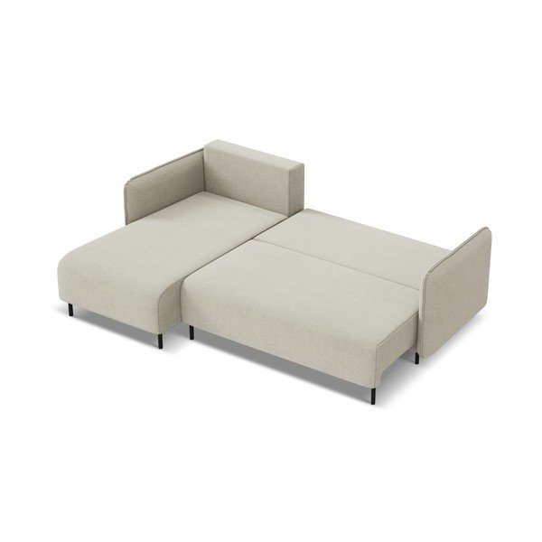 Smėlio spalvos sulankstoma/su sandėliavimo vieta kampinė sofa (su kairiuoju kampu) Luana – Makamii-image-2