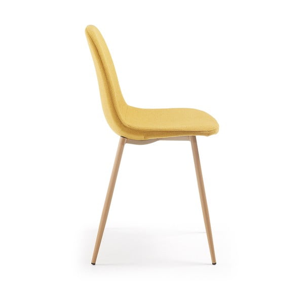 Geltonos spalvos valgomojo kėdė Kave Home Lissy-image-2