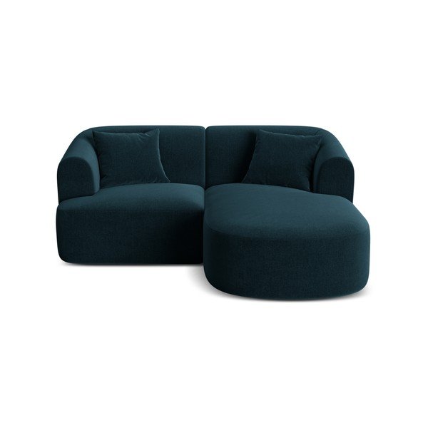 Smaragdinės spalvos kampinė sofa iš velveto (su dešiniuoju kampu/su gultu) Campi – Cosmopolitan Design