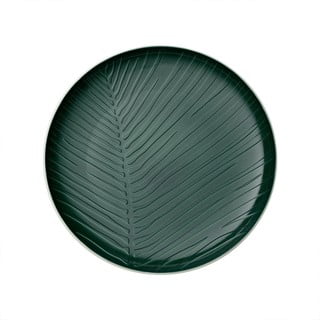 Baltos ir žalios spalvos porceliano lėkštė Villeroy & Boch Leaf, ⌀ 24 cm