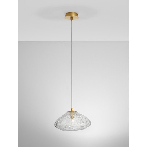 Žalvario spalvos iš stiklo kabantis šviestuvas ø 26 cm King – Nova Luce-image-3