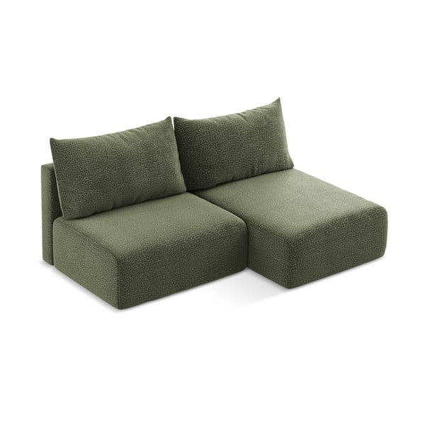 Žalios spalvos sulankstoma/su sandėliavimo vieta kampinė sofa (su dešiniuoju kampu) Kalena – Makamii-image-4