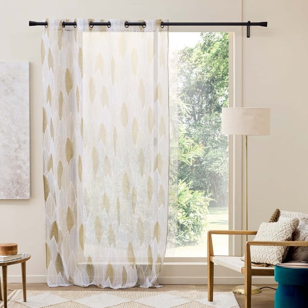 Smėlio spalvos iš šydo permatoma užuolaida 140x280 cm Kim – douceur d'intérieur-image-3