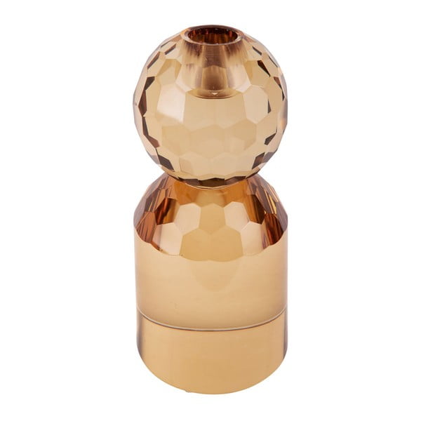 Smėlio ir geltono stiklo žvakidė Crystal Art - PT LIVING-image-1