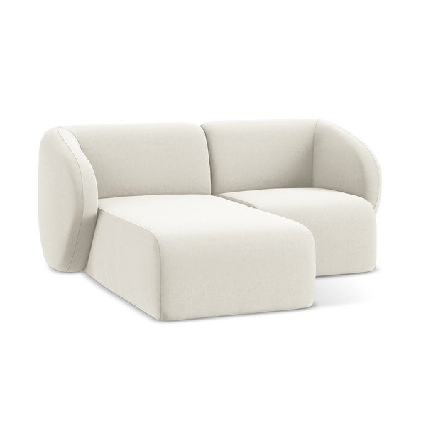 Smėlio spalvos kampinė sofa iš velveto (su kairiuoju kampu/su gultu) Lani – Makamii-image-4