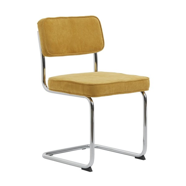 Iš velveto valgomojo kėdė geltonos spalvos Rupert – Unique Furniture-image-2