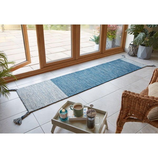 Mėlynas vilnonis kilimas Flair Rugs Anu, 60 x 200 cm-image-1