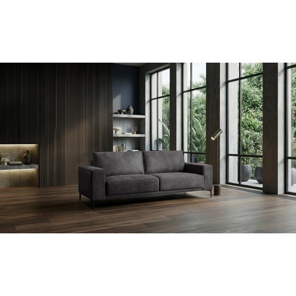 Iš dirbtinės odos sofa antracito spalvos 224 cm Copenhagen – Scandic-image-1