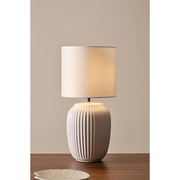 Baltos spalvos iš keramikos stalinis šviestuvas (aukštis 41 cm) Karlsson – Jotex-image-1
