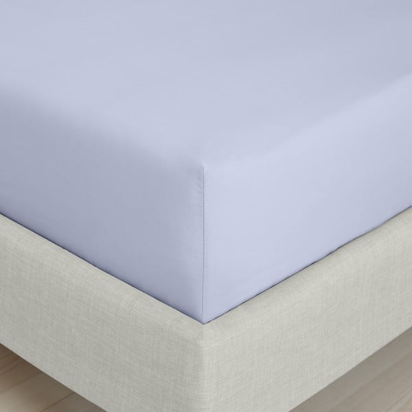 Levandų spalvos iš medvilninio perkelio paklodė su guma 150x200 cm Cotton Percale – Bianca-image-3