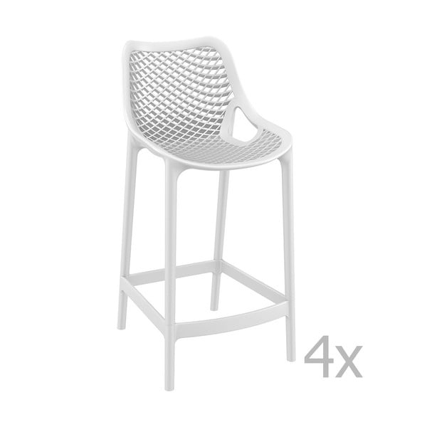 4 baltų baro kėdžių rinkinys "Resol Grid", aukštis 65 cm
