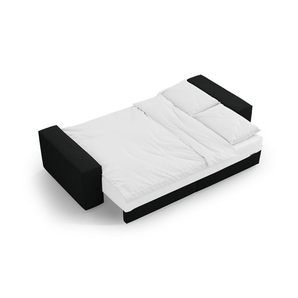 Iš boucle sulankstoma sofa juodos spalvos 247 cm Jodie – Micadoni Home-image-4