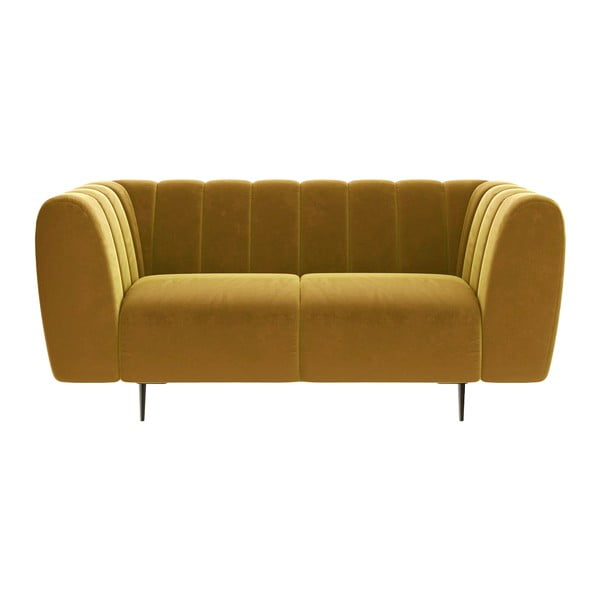 Geltona aksominė sofa Ghado Shel, 170 cm