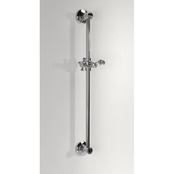 Sieninis iš žalvario dušo užuolaidų karnizas blizgios sidabrinės spalvos stumdomas laikiklis 67 cm Antea – Sapho-image-1