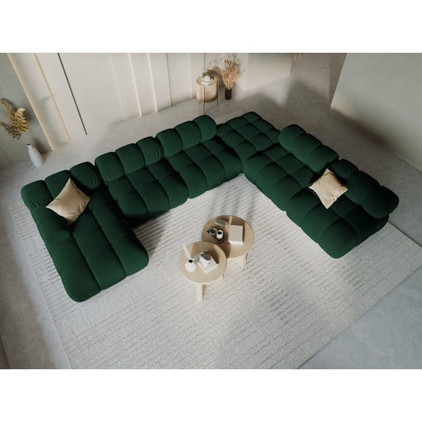 Sofa žalios spalvos iš velveto 379 cm Bellis – Micadoni Home-image-1
