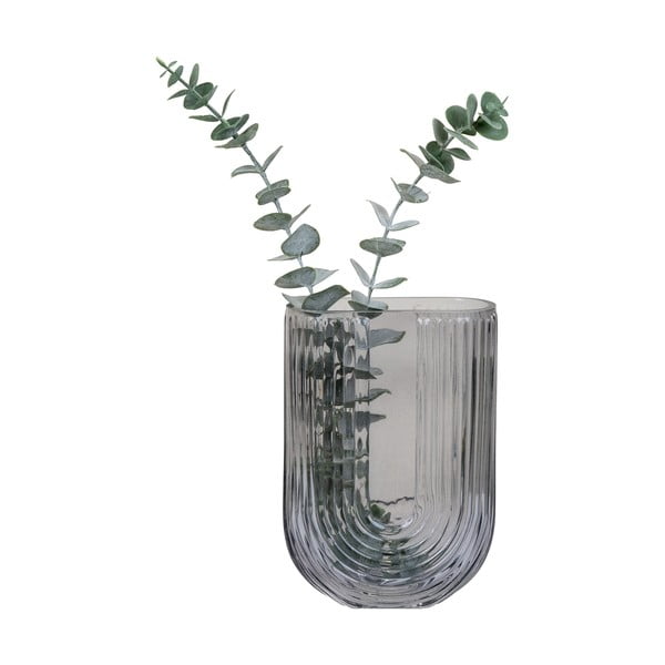 Iš stiklo  vaza šviesiai pilkos spalvos (aukštis 19 cm) – House Nordic-image-4