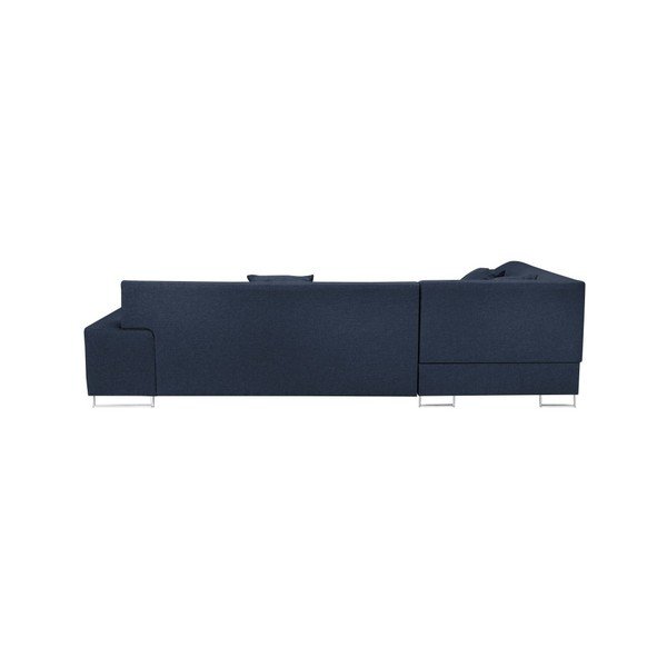 Mėlyna kampinė sofa-lova su sidabrinėmis kojelėmis "Cosmopolitan Design Orlando", dešinysis kampas-image-3