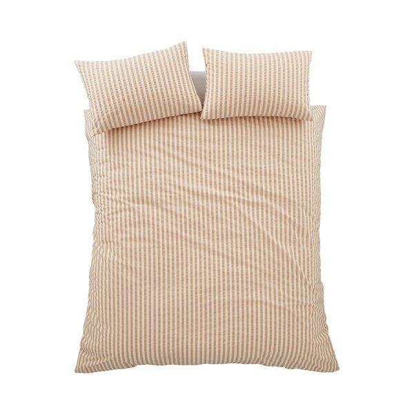 Oranžinės spalvos viengulė patalynė 135x200 cm Cotton Rich Woven Stripe – Pineapple Elephant