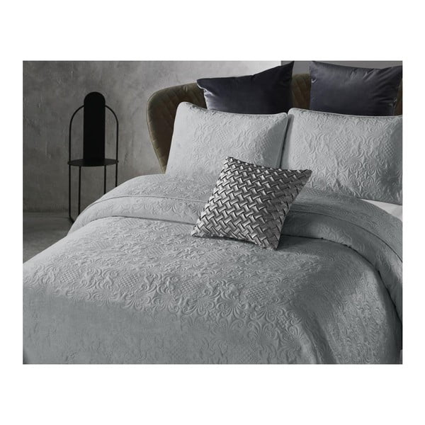 Šviesiai pilkas mikropluošto užvalkalas su pagalvės užvalkalu Dreamhouse Velvet Clara, 180 x 250 cm-image-1