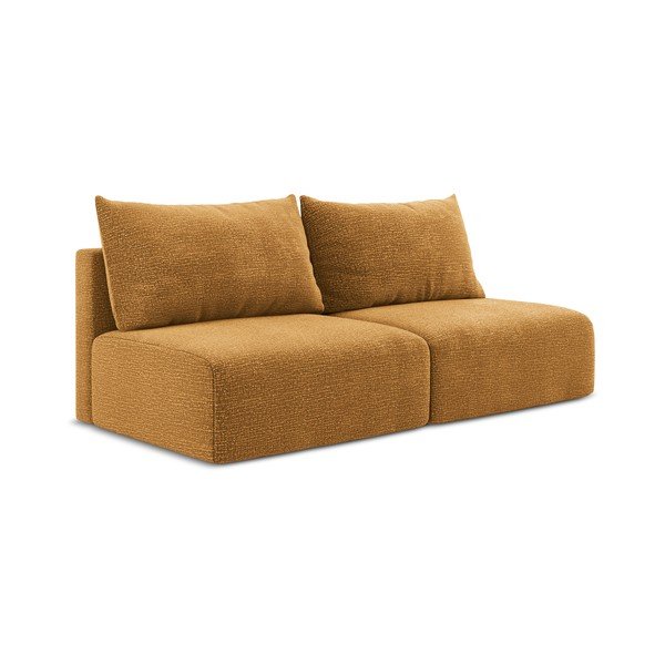 Oranžinės spalvos sulankstoma/su sandėliavimo vieta sofa 216 cm Kalena – Makamii-image-2